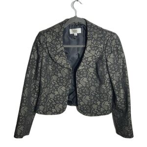 LeSuit petite floral plea collar 80s blazer